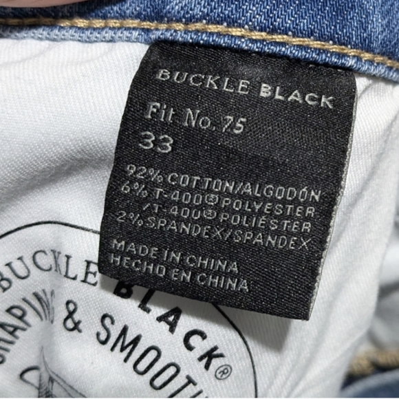 Sz 14/16 Buckle BLACK Fit 75 High Rise Denim Shorts 33 BBW1755 Ripped Distressed - Picture 8 of 9